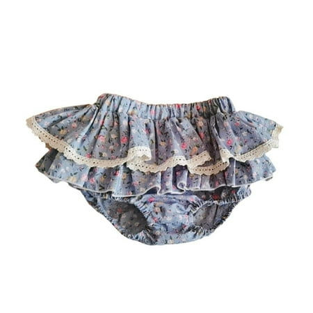 

Summer Baby Girls Bloomers Newborn Diaper Cover Baby Pants with Ruffles Dress Flower Print Lace PP Pants Dress Girl Clothes
