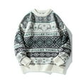 thumbnail image 6 of Men Warm Sweater Lightweight Christmas Print Knitted Jumper Fall Casual Pullovers Tops for Streetwear, 6 of 7
