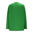 thumbnail image 6 of Levmjia Women's Long Sleeve Crew Neck Shirts Pleated Hem Basic Casual Ruched Warm Slim Fit Tops Long Sleeve Comfy Daily Green,L, 6 of 10