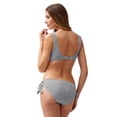 thumbnail image 2 of Tommy Bahama Knot Front Bralette Bikini Top, Black/White, S, 2 of 2