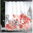 thumbnail image 3 of Ambesonne Tropical Shower Curtain, Blooming Orchids Leaves, 69"Wx84"L, Dark Coral, 3 of 4