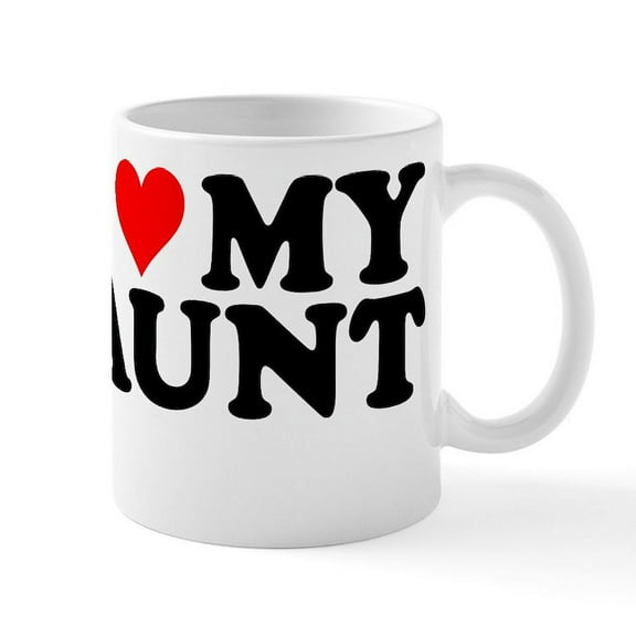 CafePress - I Heart My Aunt Mug - 11 oz Ceramic Mug - Novelty Coffee Tea Cup