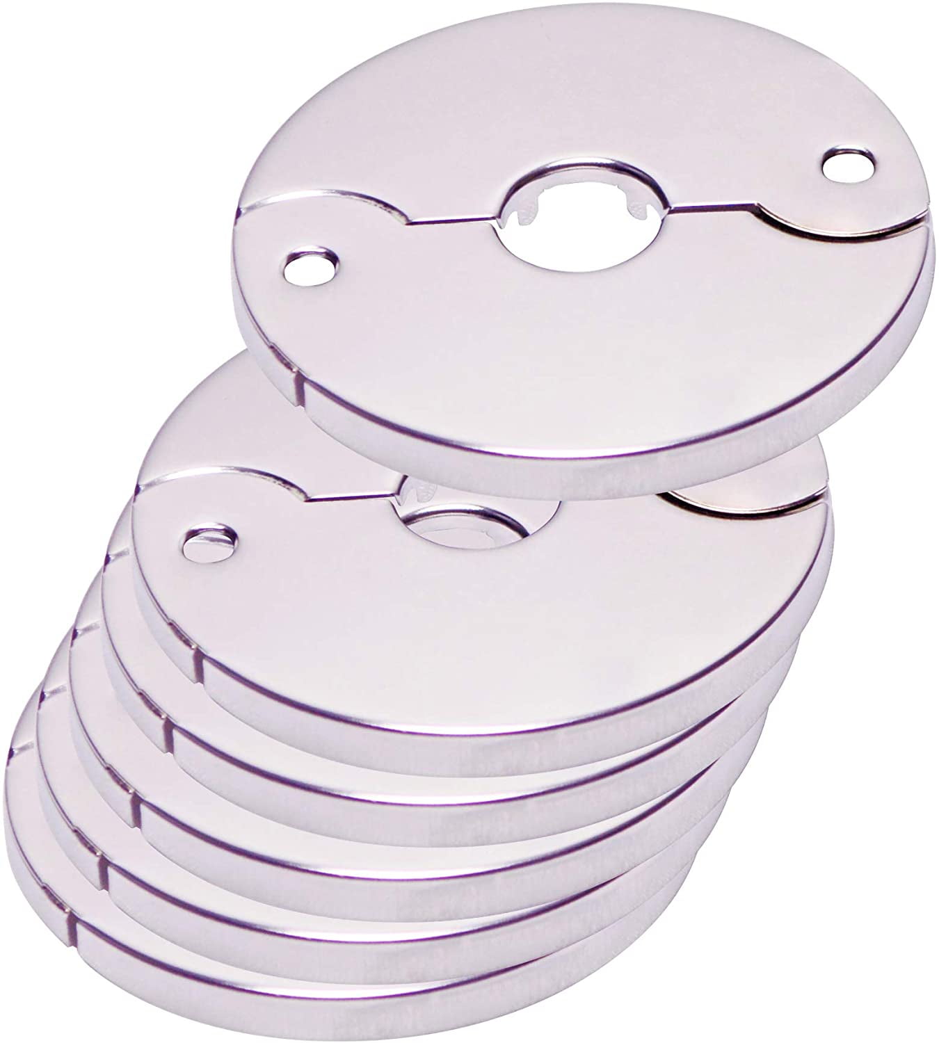 Avalon Floor and Ceiling Plate Cover Split Flange Fits 1/2' IPS Galvanized Pipe Chrome Finish (Pack of 6)