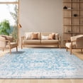 thumbnail image 5 of SAFAVIEH Madison Katina Traditional Area Rug, Teal/Ivory, 9' x 9' Square - Large - Traditional Design, Teal & Ivory, Non-Shedding & Easy Cleaning, Ideal for Living Room, Bedroom, Dining Space, 5 of 16