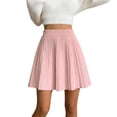 thumbnail image 2 of Rove Studio Women's High Waist Knit Pleated Mini Skirt, Soft Stretch A-Line Flowy Skirt, Casual Elegant Skirts for Women PinkOne Size, 2 of 3