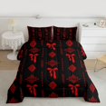 thumbnail image 2 of Feelyou Ribbon Teen Queen Comforter Set, Tribal Aztec Damask Flower Bedding Set, 3pcs, 2 of 8