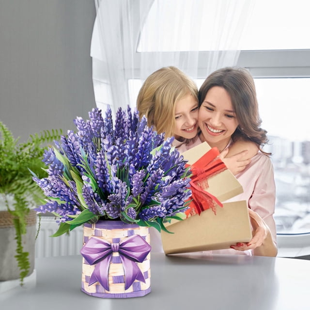 Yuehao Lavender Display Stand,2026 New Mother'S Day Bouquet Large Set Three Greeting Card Creative 3D Folding Border Handmade Card