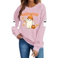 thumbnail image 4 of Kezqiaxn Halloween Women's Sweatshirt Fashion Long Sleeve Loose Casual Crew Neck Sweatshirts Fall Winter Clothes Pink L, 4 of 6