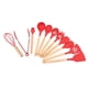 thumbnail image 2 of Juego de utensilios de cocina de 12 piezas, mango ergonómico de madera, utensilios de cocina de silicona, utensilios de cocina para cocinar, color rojo, 2 of 10
