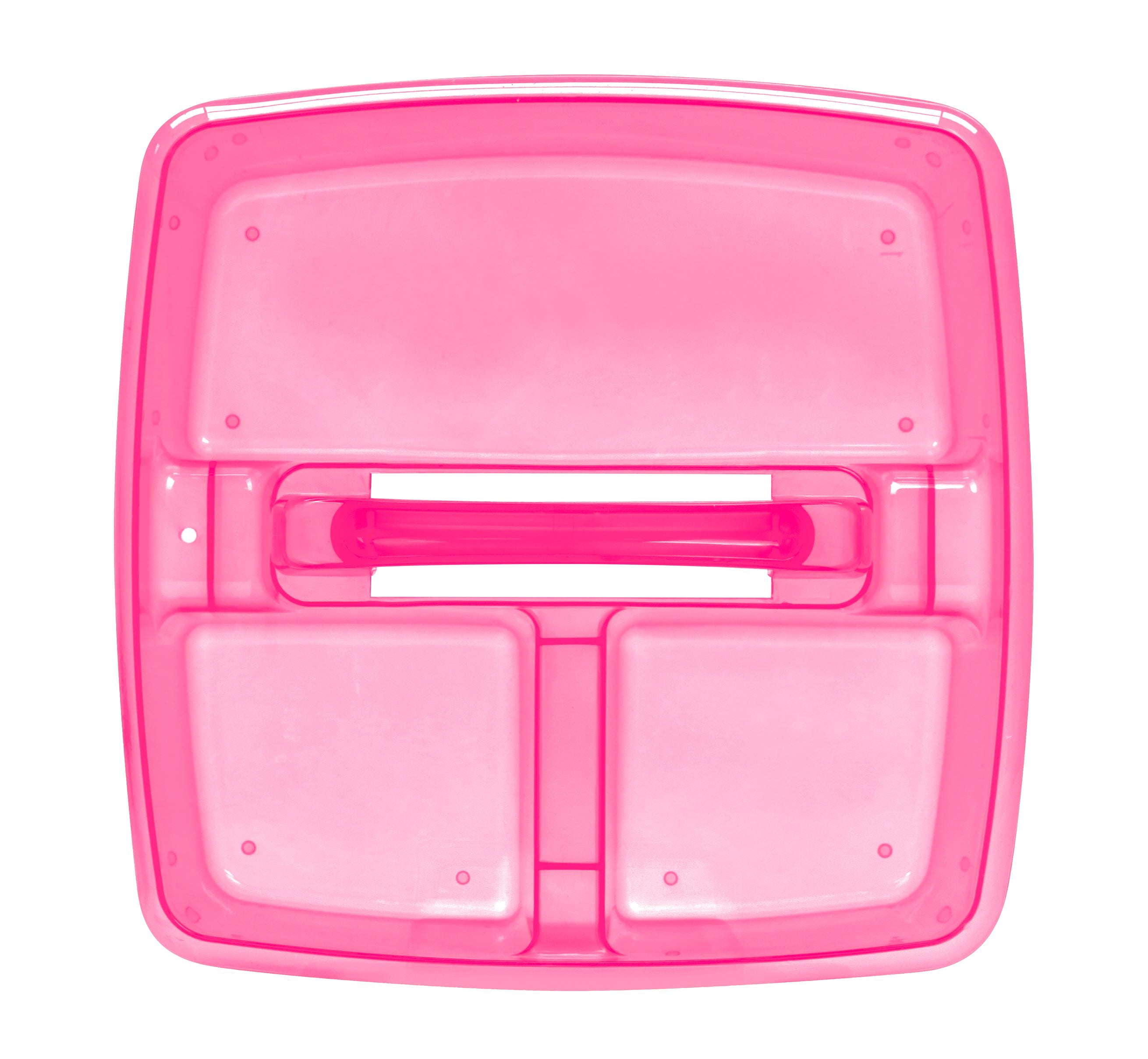 Pen+Gear Plastic Caddy, Craft and Hobby Organizer, Tint Pink, 6-Pack