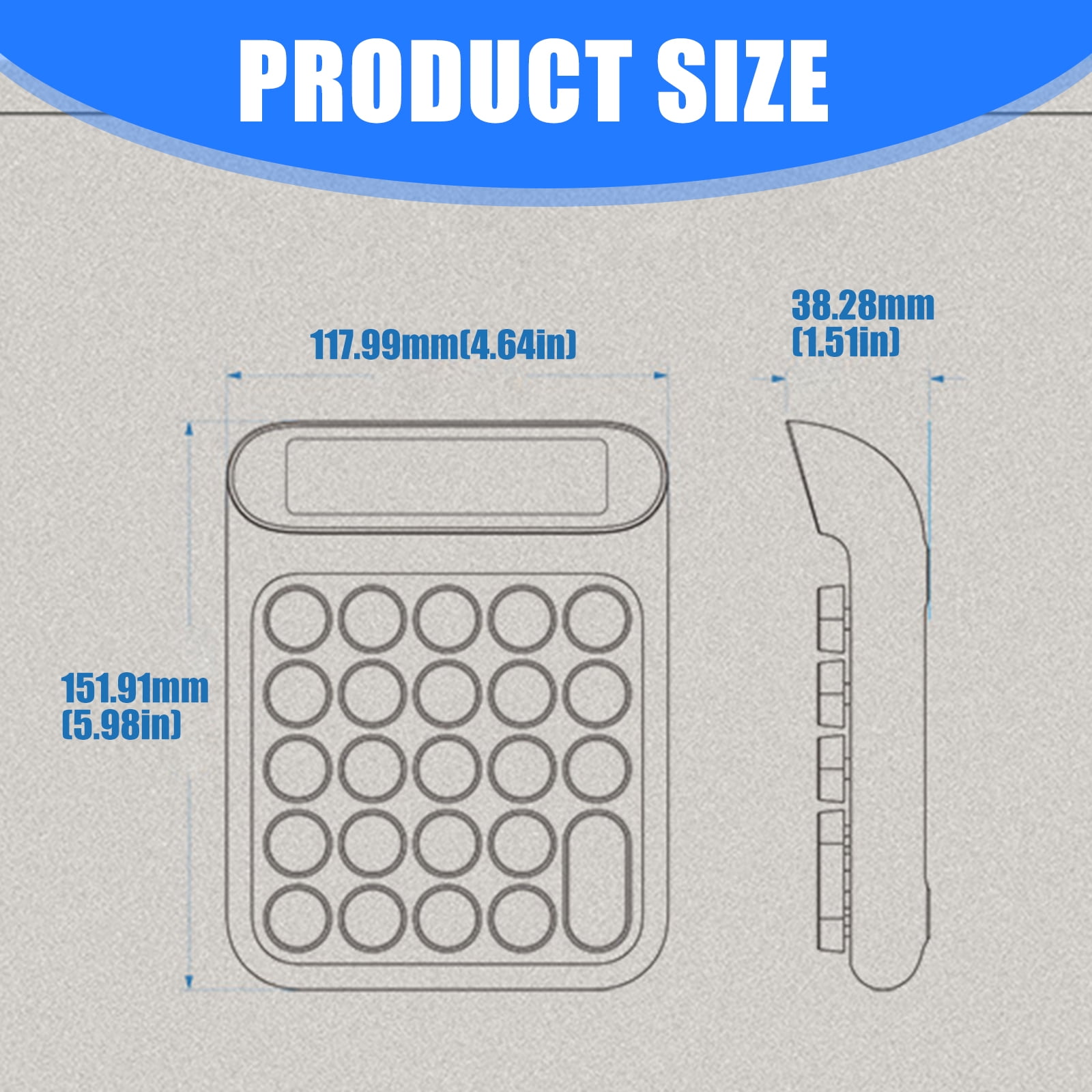 Shock Resistant Mechanical Key Calculator ABS Plastic Build Long Comfort Key Tactiles Response Clear Screen Equipment
