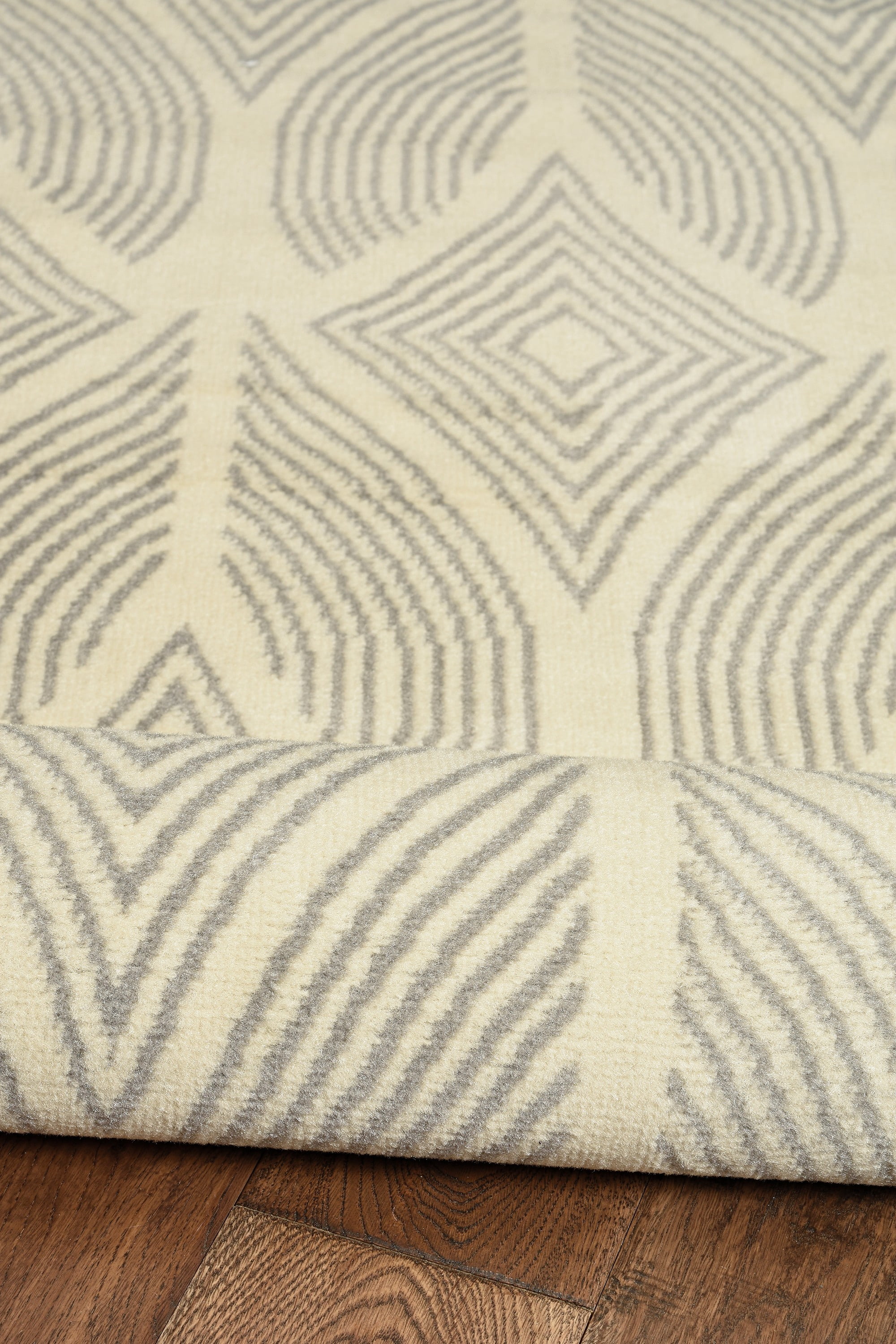 Capri Henley Rug Bone Light Grey 43 x 73 Easy Care Polypropylene Transitional