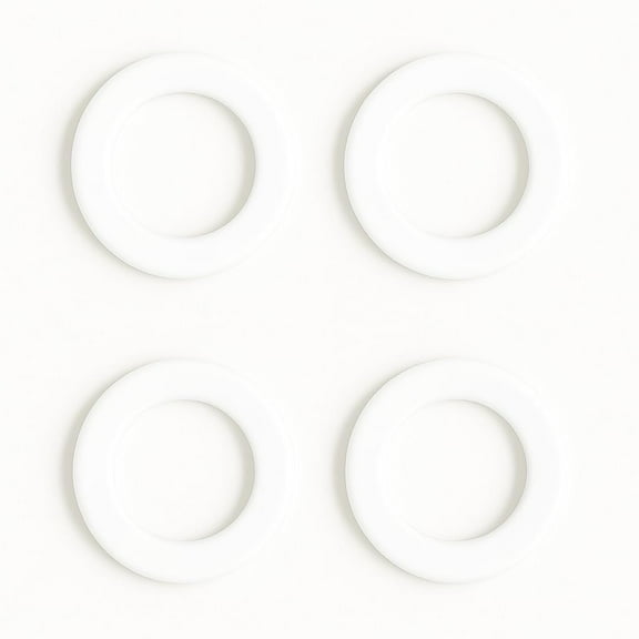 4 pcs 1" Silicone Flat Washers – White Sealing Gaskets & Wave Lock O-Rings for Bellows, Hose Fittings, Leak-Proof Plumbing