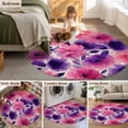 thumbnail image 5 of Round Area Rug 5 Ft, Watercolor Floral Washable Non-Slip Circle Carpet for Living Room/Bedroom, Spring Flowers Botanical Retro Beige Low-Profile Runner Mats Collection Rugs for Indoor, 5 of 7