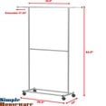 thumbnail image 3 of Simple Houseware Double Rod Garment Rack With Wheels and Hooks, Silver, 3 of 4