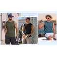 thumbnail image 6 of RICHCOIN Mens Tank Top Round Neck Sleeveless Muscle Shirts Lightweight Summer Beach Textured Tee, 6 of 7