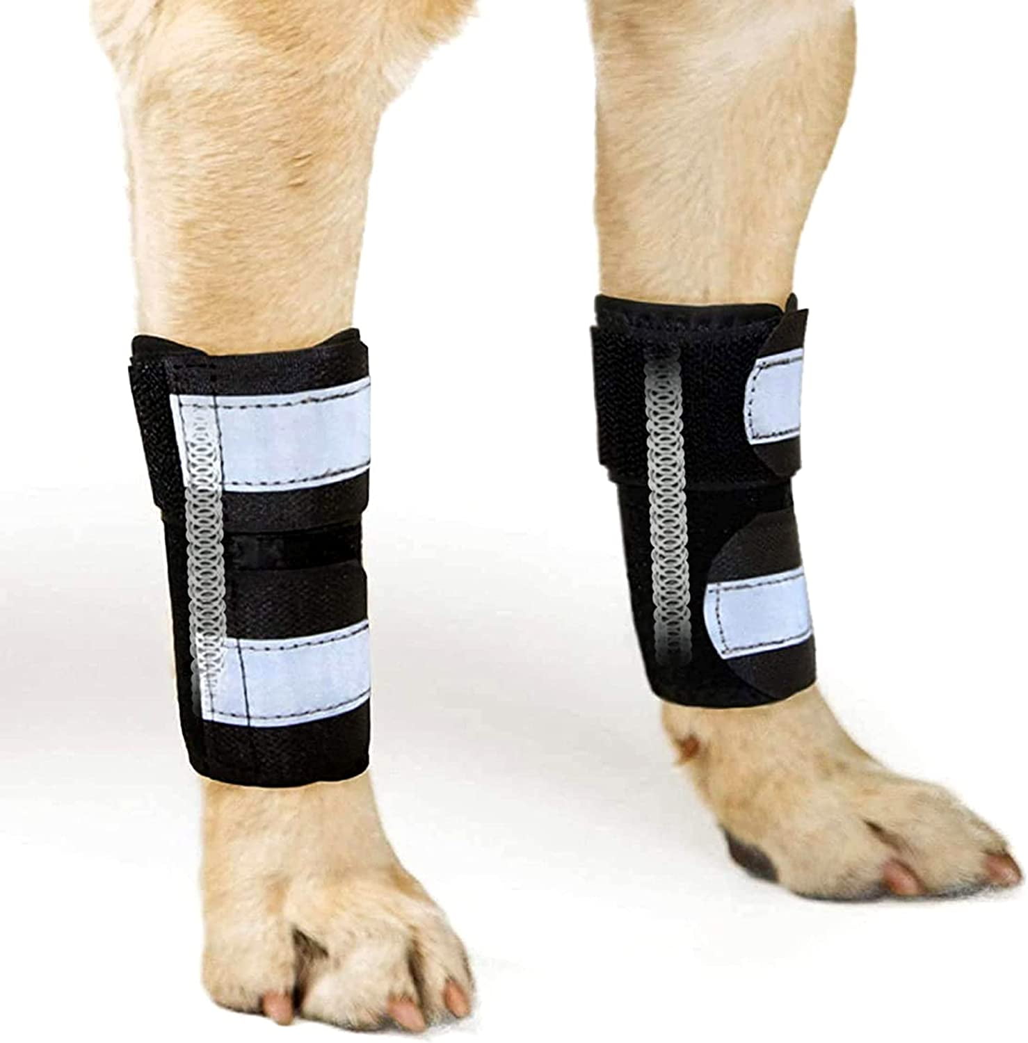 NeoAlly Pair Front Leg Braces for Dogs with Metal Strip Inserts to Stabilize and Support Canine