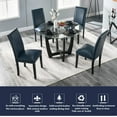 thumbnail image 5 of JESONVID Set of 4 Parsons Dining Chairs PU Leather Living Room Chair Upholstered Modern Kitchen Armless Side Chair with Solid Wood Legs Nail-Head Trim Surrounding-Blue, 5 of 8