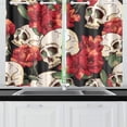 thumbnail image 2 of CADecor Sugar Skull Dia De Los Muertos Window Treatment Panel Curtains Window Curtain Kitchen Curtain,Two Piece 26x39 Inches, 2 of 4