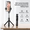 thumbnail image 1 of 5-section Mini 5-Section Extendable Selfie Stick Integrated with Tabletop Tripod with BT Remote Control Compatible with  Smartphones for Selfie-portrait Photography Group, 1 of 7