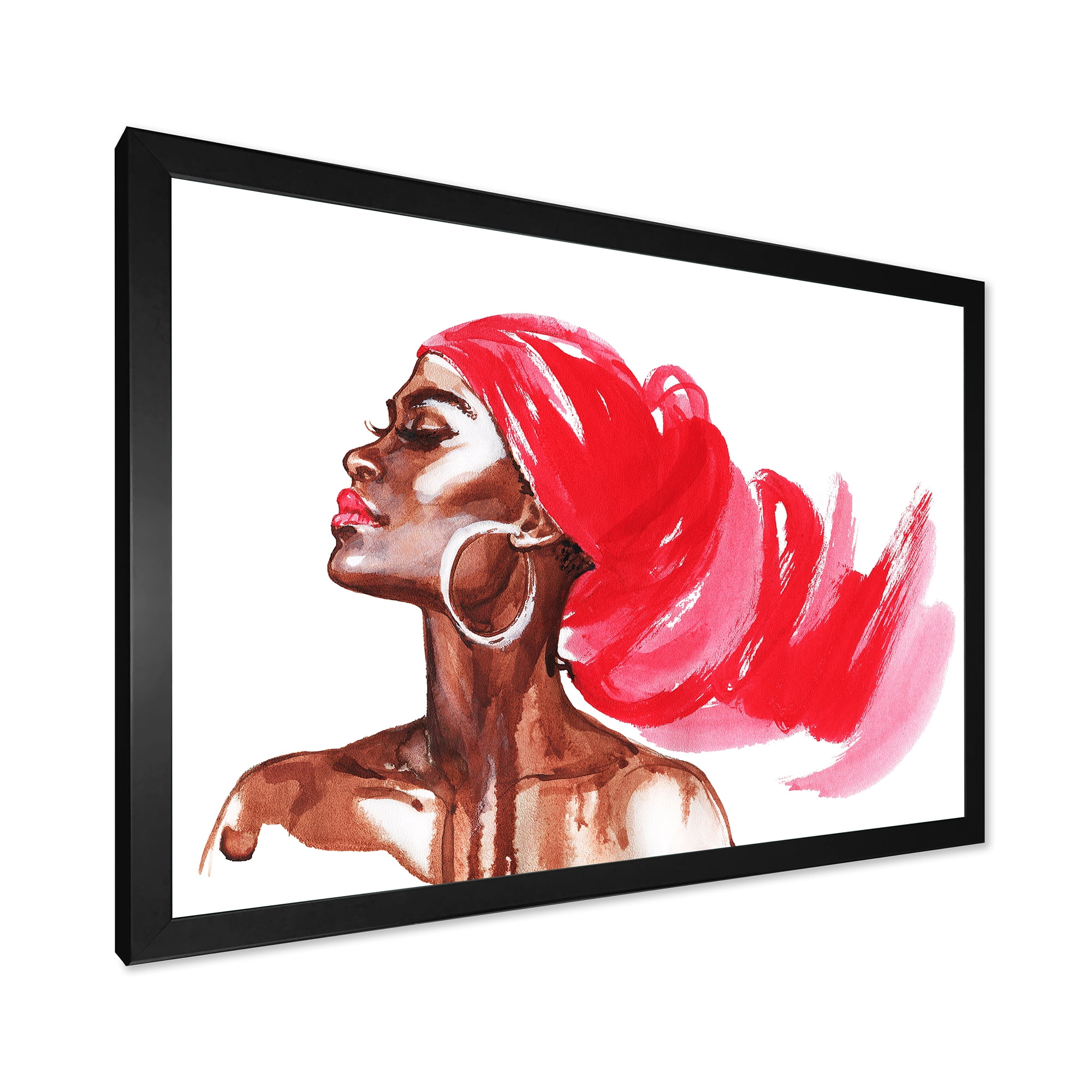Designart 'Portrait of Afro American Woman IX' Modern Framed Art Print