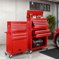 thumbnail image 3 of Seizeen Tool Chest, 2-IN-1 Rolling Tool Chest & Cabinet Double Door, Lockable Tool Box Organizer On Wheels with 8 Sliding Drawers, Hidden Double Tool Box, Red, 3 of 9