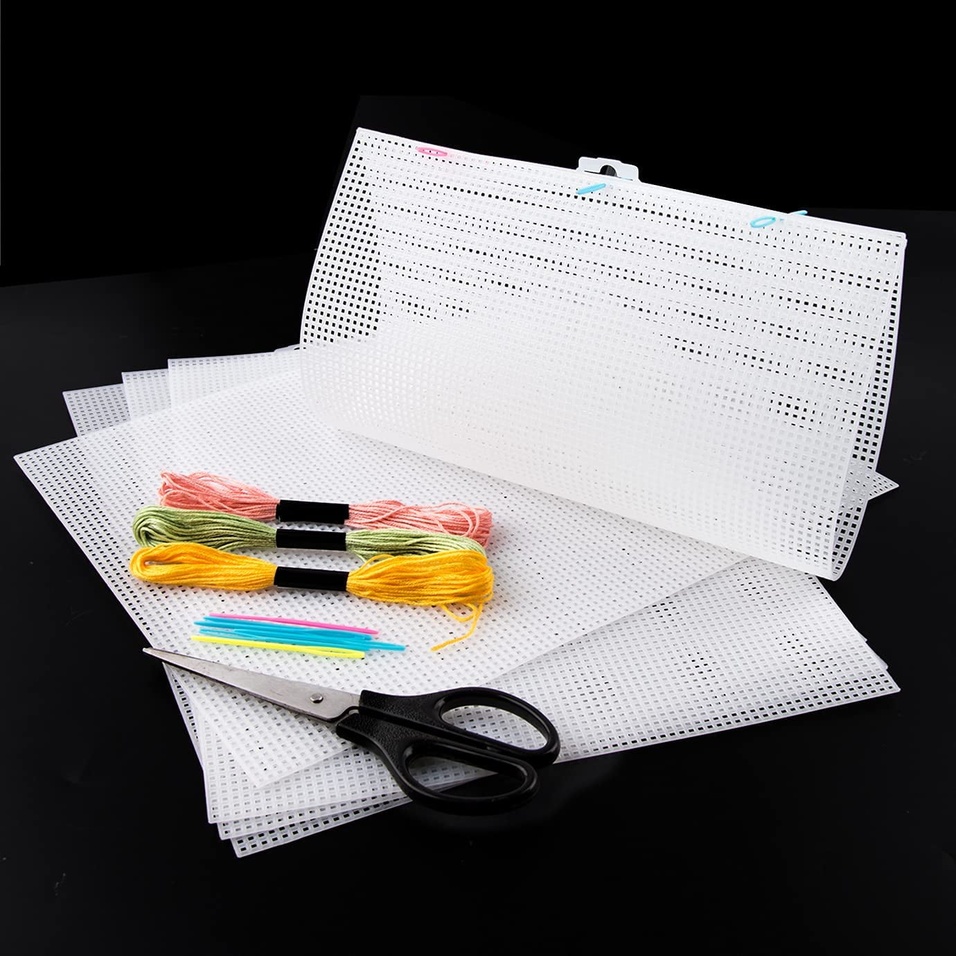 20Pcs Plastic Mesh Canvas Sheets for Embroidery, Acrylic Yarn Crafting, Knit and Crochet Projects (10.2 x 13.2 Inch)