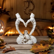KMMYS Skeleton Hand Bones Heart Ornament, Halloween Decorations, Resin Figurine, Eerie Home Decor, Spooky Table centerpiece, Ghostly Accent Piece