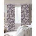 thumbnail image 4 of Farmhouse Purple Blackout Curtains for Bedroom Living Room Darkening Curtains 84 Inch Length 2 Panels Set Vintage Flower Leaf Botanical Plant Window Curtain Window Treatment Grommet Drapes 42"x84", 4 of 9