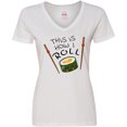 thumbnail image 3 of Inktastic This is How I Roll- cute sushi Women's V-Neck T-Shirt, 3 of 5