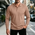 thumbnail image 2 of Rvasteizo Mens Collared Shirts Solid Casual Long Sleeve Collared Button Up Pocket Top for Fall Winter Daily XL, 2 of 5