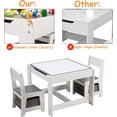 thumbnail image 5 of Kids Table and Chair Set, 3 in 1 Wooden Activity Table with Storage Drawer for Toddlers Drawing, Reading, Crafts, 2 in 1 Detachable Tabletop Table Set for Nursery, Playroom, 5 of 5