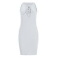 thumbnail image 6 of Bigersell Cute Dresses for Women Fashion Women Summer Slimming Round-Neck Solid Sleeveless Mini Dress Tall Sun Dress Style 23794, Female Below The Knee Dresses White XL, 6 of 9