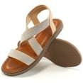 thumbnail image 6 of Ecetana Women's Sandals Elastic Strap Flat Sandals for Women Comfortable Walking, 6 of 6