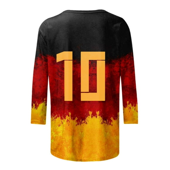 YDLCAFD Womans Shirts Women Fashion Print Casual Seven Point Sleeve Round Neck T Shirt Top Nike T Shirts Women Vneck Tshirts for Women