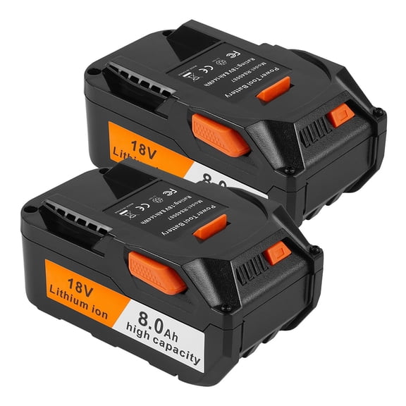 2 Pack 18V 8.0Ah Lithium Ion Battery for RIDGID 18V Drill Battery R840087 R840083 R840086 R840085 AC840087P AC840086 AC840085