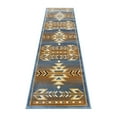 thumbnail image 2 of Emma + Oliver 2x7 Olefin Accent Runner with Southwestern Geometric Arrow Design in Blue, Black, Beige & Ivory and Natural Jute Backing, 2 of 6