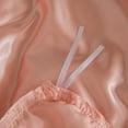 thumbnail image 6 of Move Over Pink Satin Bedding Sets Twin Silky Girls Duvet Cover Set White Pom Poms Pattern Satin Microfiber No Filling, 6 of 10