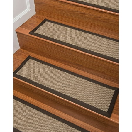 Natural Area Rugs 100% Natural Fiber Adrina, Sisal Light Brown, Handmade Stair Treads Carpet Set of 13 (9