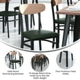 thumbnail image 6 of BizChair Commercial Dining Chair with 500 LB. Capacity Black Steel Frame, Natural Birch Finish Wooden Boomerang Back, and Green Vinyl Seat, 6 of 12