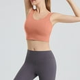 thumbnail image 6 of KHONTS Women's Long Line Sports Bra Racerback Workout Medium Impact Yoga Tank Tops Orange XL, 6 of 6