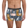 thumbnail image 2 of Goofa Llama and Cactus Printed Men's Boxer Briefs Underwear, Moisture-Wicking Underwear, Trunk,Soft and Breathable Cotton Underwear-XX-Large, 2 of 9