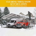 thumbnail image 2 of Heynemo 12x20 FT Heavy Duty Metal Carport with Updated Roof & Enhanced Base, Multi-Use Carport Garage for Car, Truck, Boat, Tractors, Party, Grey, 2 of 10