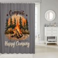 thumbnail image 2 of Manfei Adventure Campfire Shower Curtain 72Wx72L,Happy Camping Bathroom Curtain,Grey Orange, 2 of 6