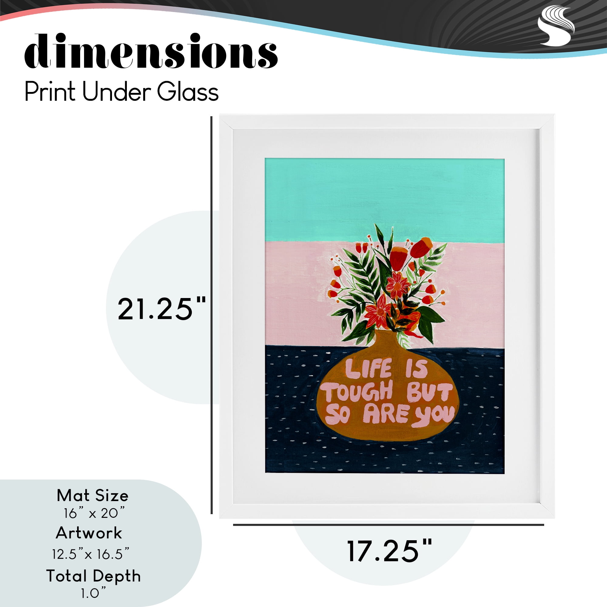 Life Tough So Are You White Framed Print Under Glass, design by Nabeela Rumi