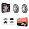 thumbnail image 1 of Transit Auto Rear Coated Disc Brake Rotors and Semi-Metallic Pads Kit for Car Volvo S60 XC70 V70 S80 KGF-101364, 1 of 11