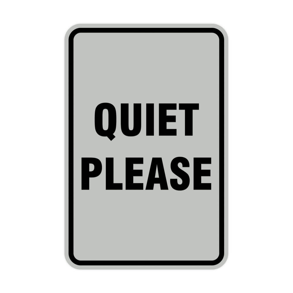 Signs ByLITA Portrait Round Quiet Please Sign (Lt Gray) - Medium ...