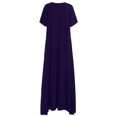 thumbnail image 1 of Solid Round Half Sleeve Maxi Dress, 1 of 5
