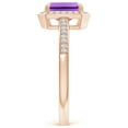 thumbnail image 3 of ANGARA Natural 0.9 Ct. Amethyst with Diamond Halo Engagement Ring in 14K Rose Gold for Women (Ring Size: 3.5), 3 of 9