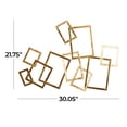 thumbnail image 4 of CosmoLiving by Cosmopolitan Contemporary Metal Rectangular Interconnected Frames Design Wall Décor, 30"W x 22"H with Gold Polished Finish, 4 of 13